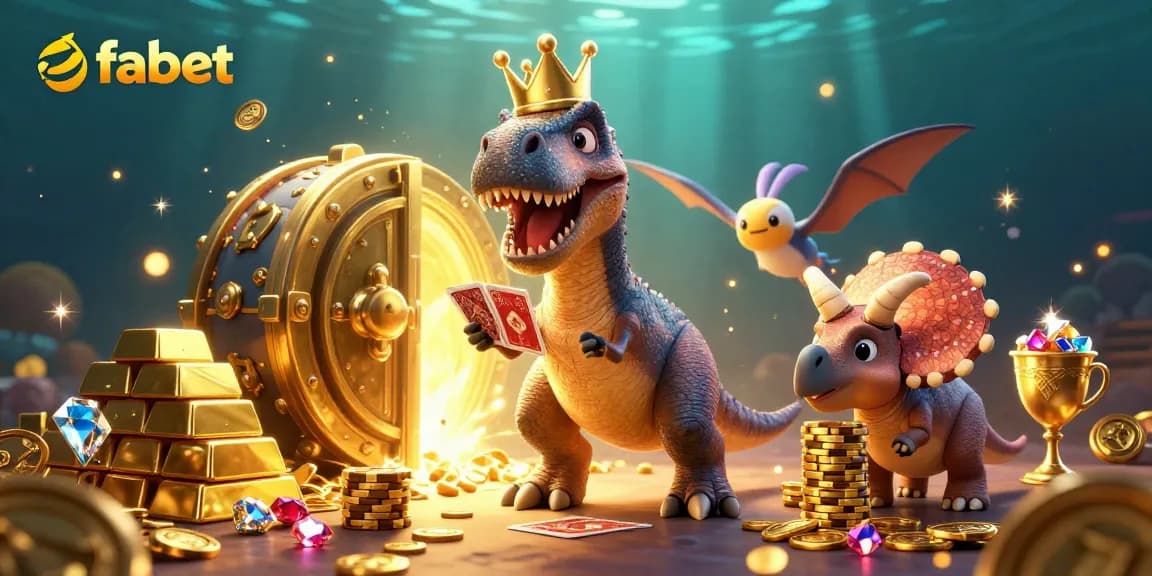 Experience fabet's thrilling gameplay with unique characters in an enchanting casino scene.
