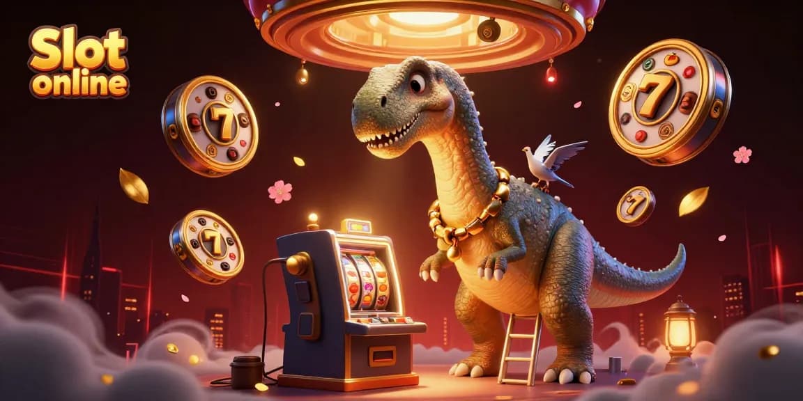 Menangkan permainan Slot online dengan brontosaurus dan raptor yang memutar gulungan!