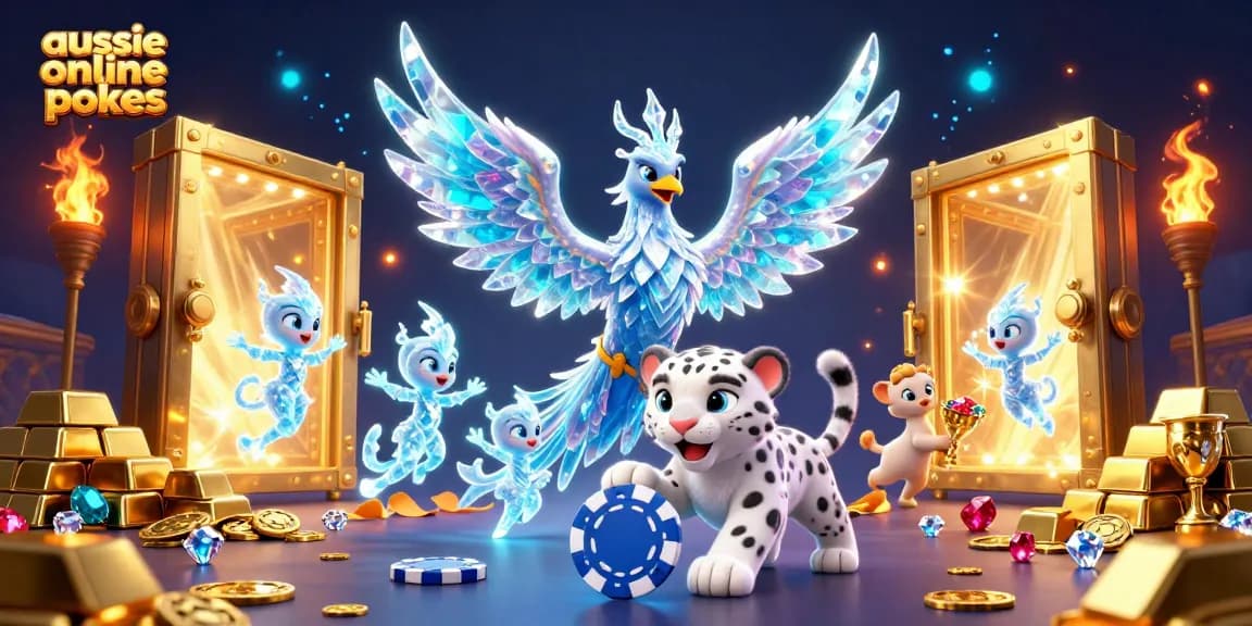 Play exciting aussie online pokies with vibrant characters and rich casino elements.