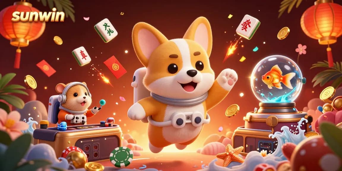 Experience gambling thrills with the sunwin corgi astronaut in a space casino adventure
