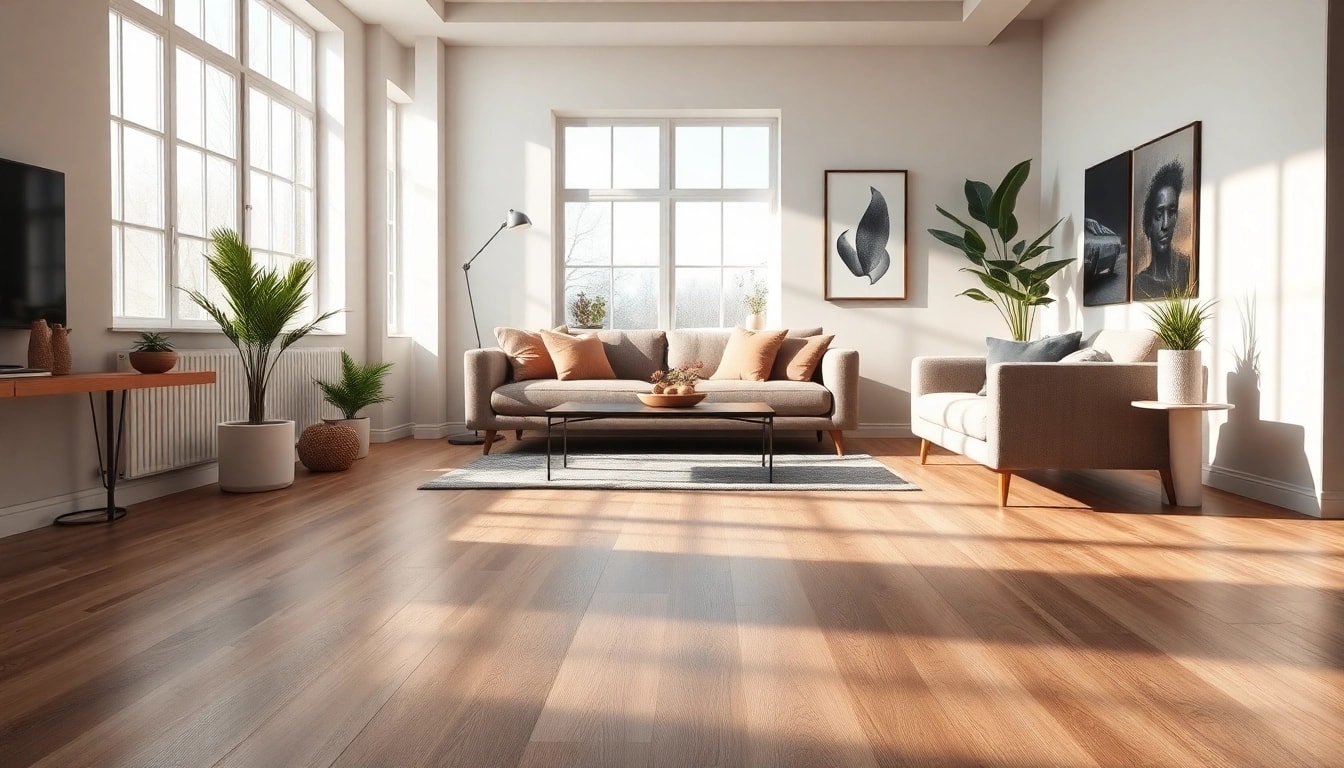 Showcasing a modern living room with exquisite lvp floor and elegant furnishings.