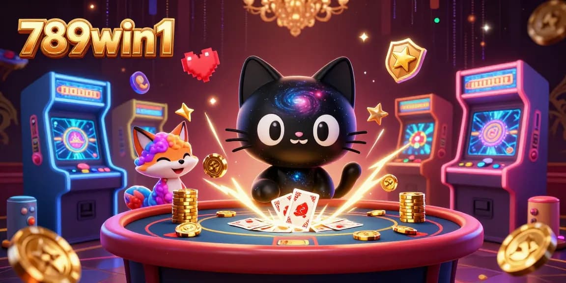 Experience thrilling games at 789win1 with a cosmic casino scene showcasing vibrant characters and gaming elements.