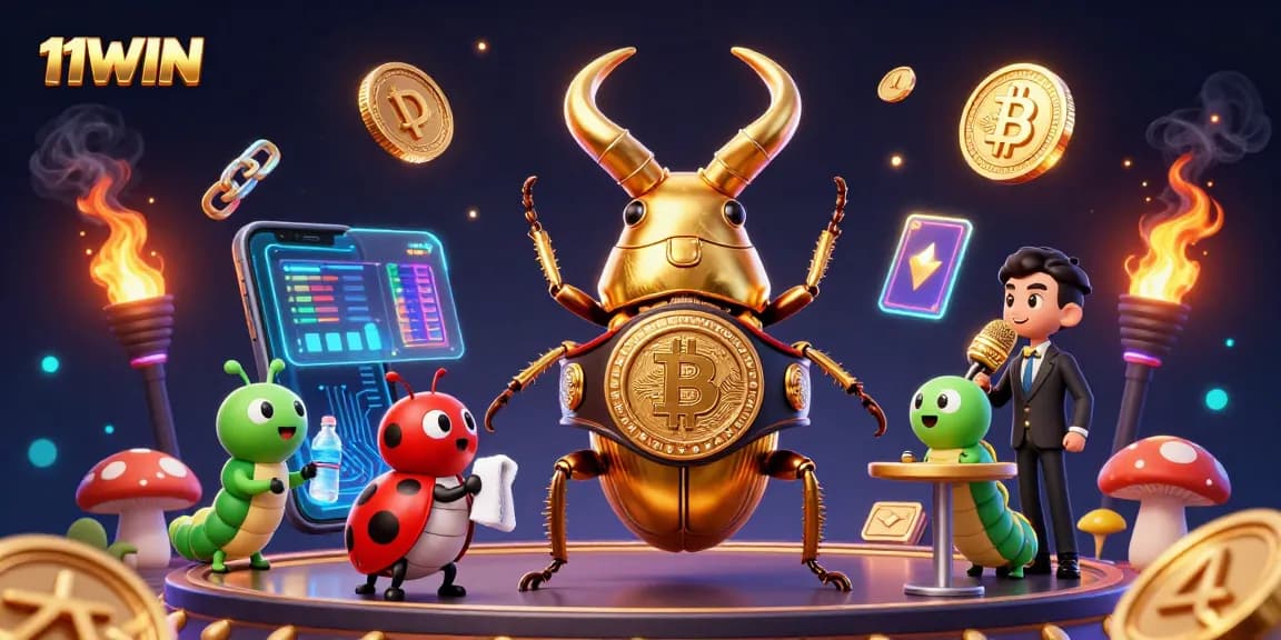 Experience the excitement of 11WIN with vibrant casino elements and dynamic characters.