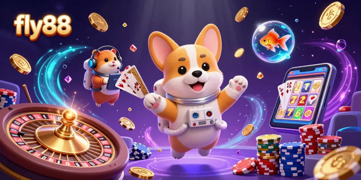 Experience the thrilling excitement of fly88 with a vibrant online casino scene featuring unique characters and games.