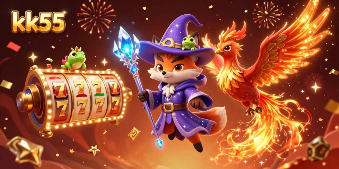 Engage in exciting gameplay at kk55 with colorful slot reels and magical characters from a fantasy world.
