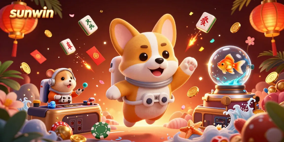 Experience gambling thrills with the sunwin corgi astronaut in a space casino adventure