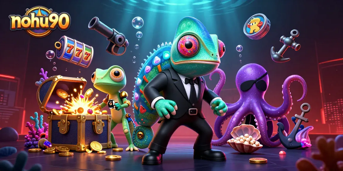 Win big with nohu90's vibrant casino experience featuring colorful slot elements and dynamic characters.