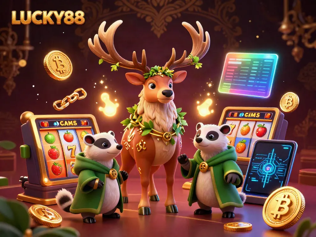 Watch as LUCKY88 players enjoy vibrant 3D casino action with thrilling slots and characters.