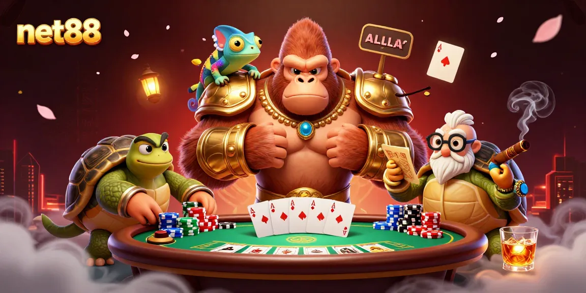 Experience thrilling gameplay at net88 with a powerful gorilla king and his colorful companions!