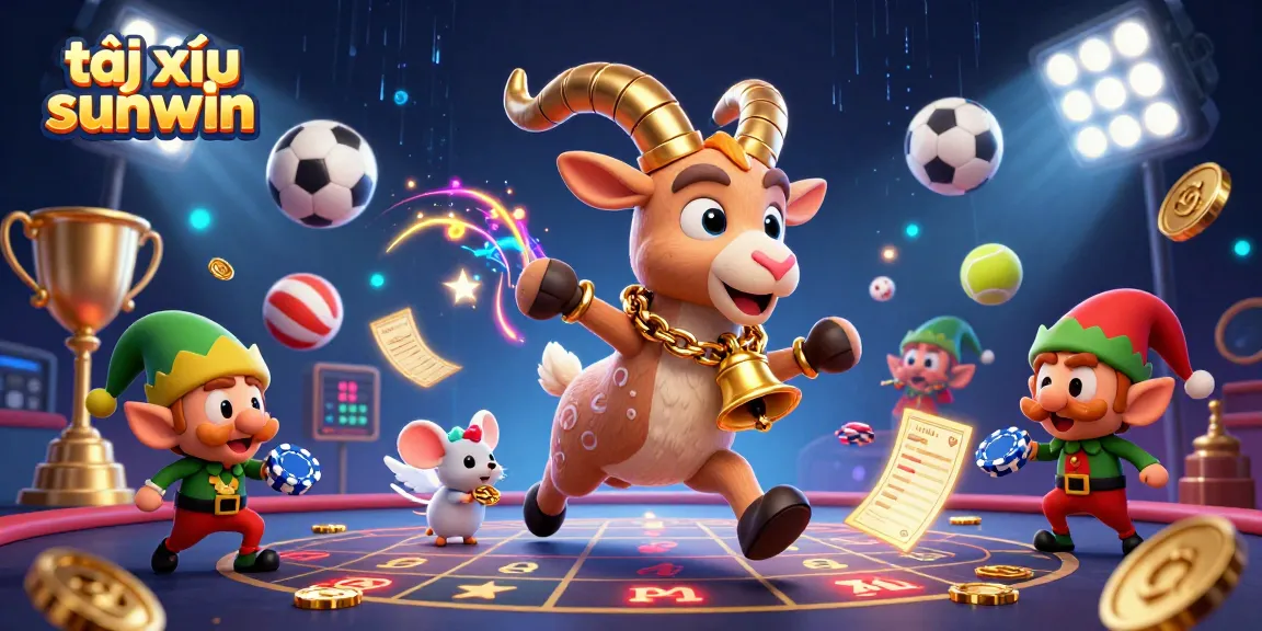 Play tài xỉu sunwin in an exciting, chaotic holiday-themed casino setting with fun characters!